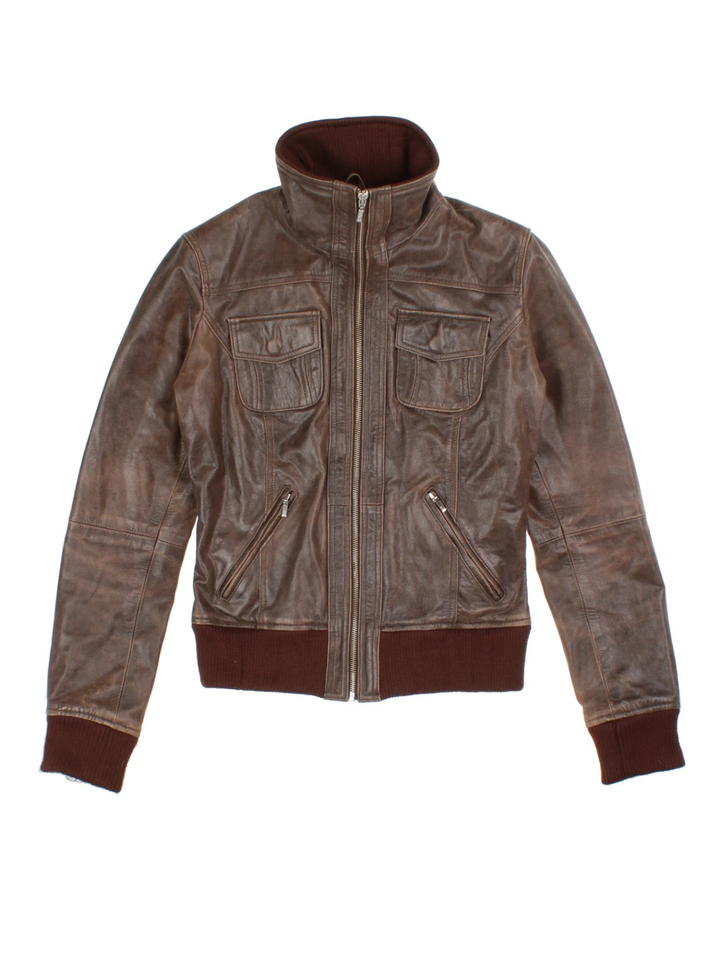 Y2K Leather Jacket (Size S)