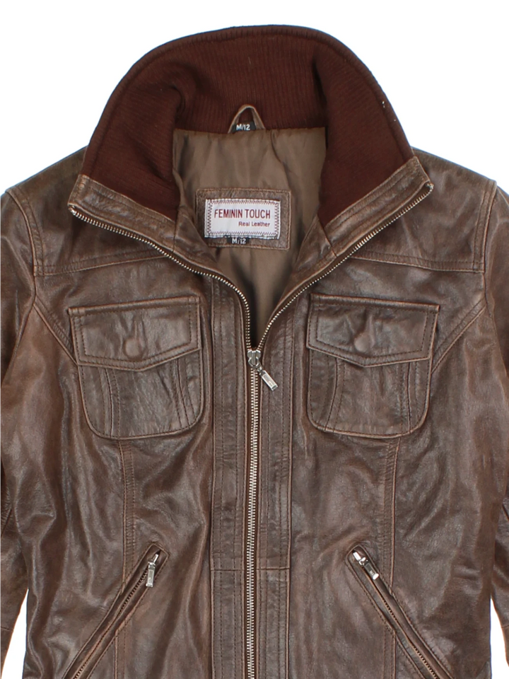 Y2K Leather Jacket (Size S)