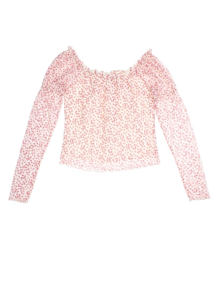 Y2K Floral Layered Top (Size S)