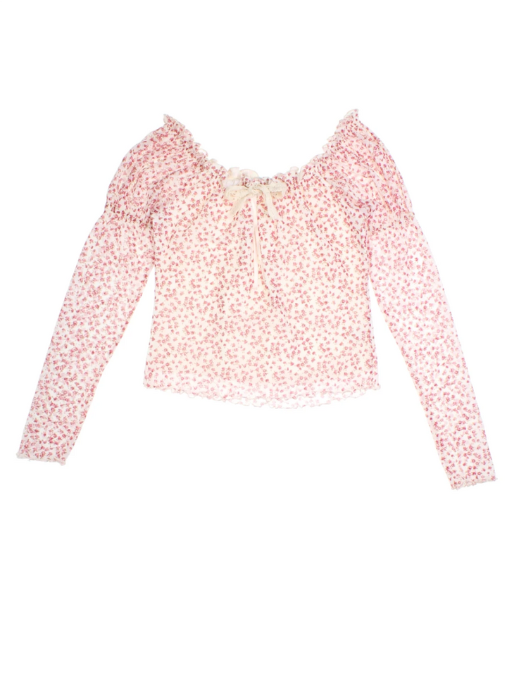 Y2K Floral Layered Top (Size S)