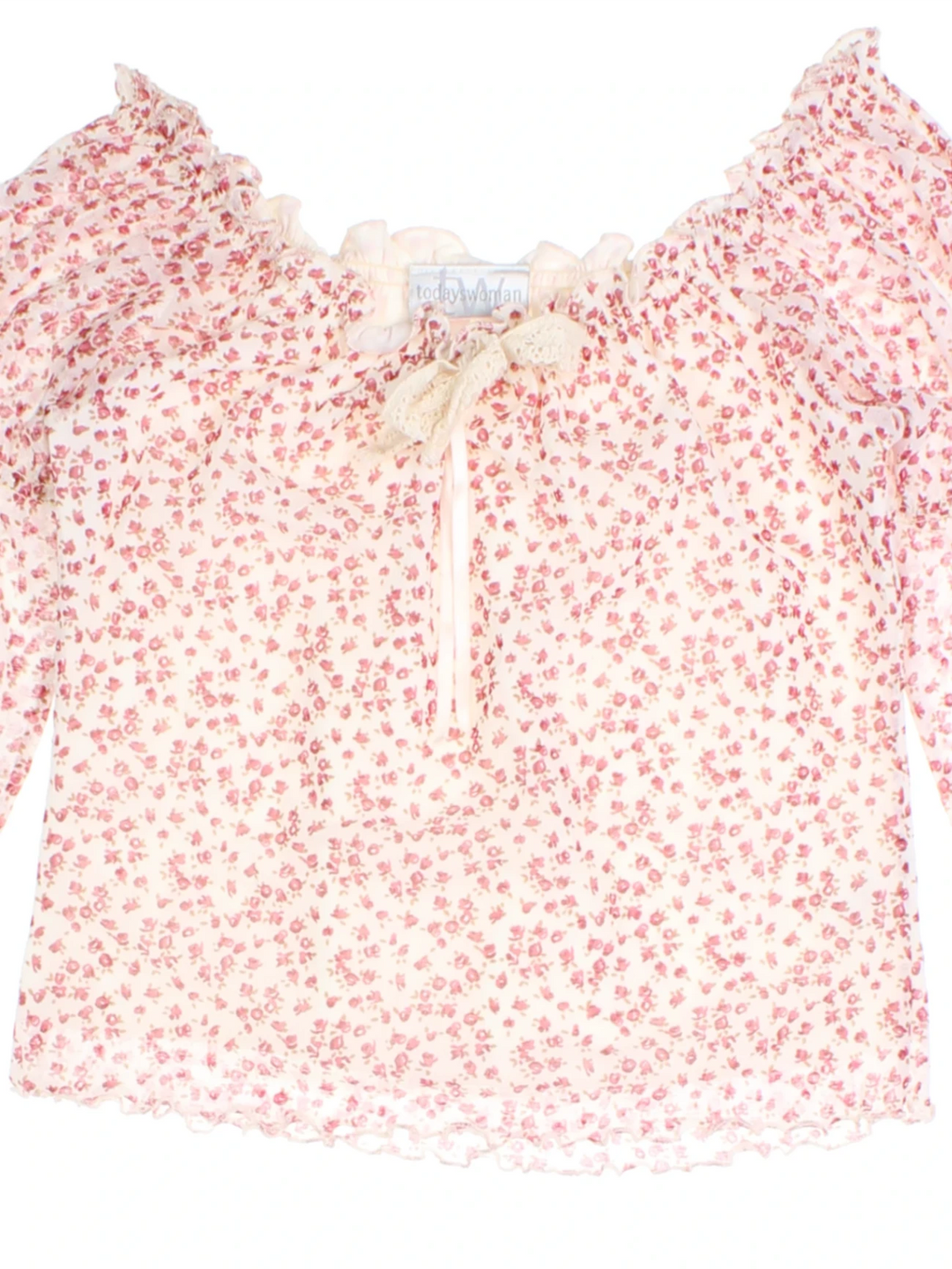 Y2K Floral Layered Top (Size S)