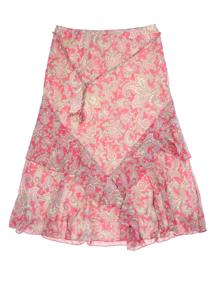 Y2K Floral Layered Midi Skirt (Size M)
