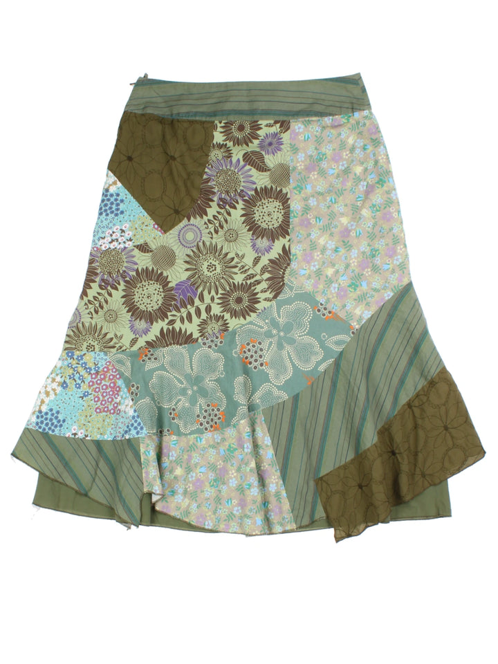 Y2K Patchwork Midi Skirt (Size M)
