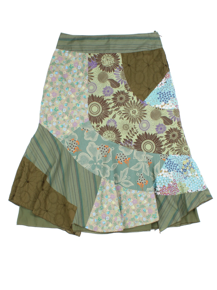 Y2K Patchwork Midi Skirt (Size M)