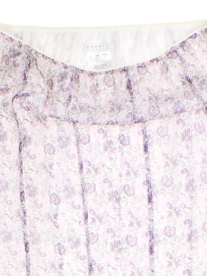Y2K Floral Sheer Midi Skirt (Size L)