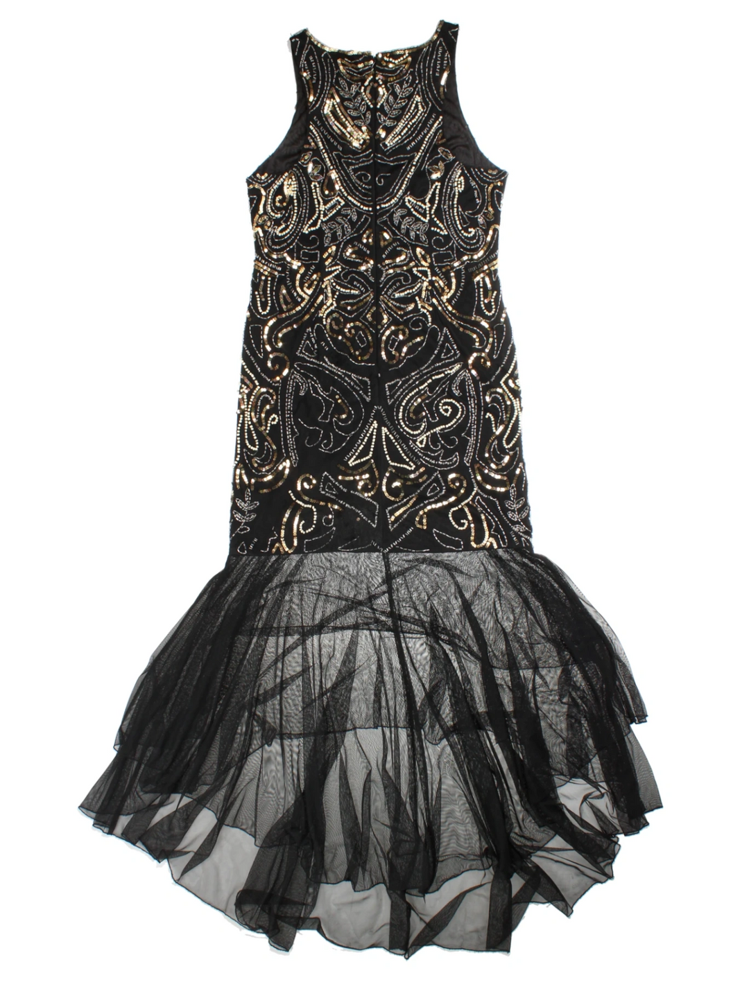 Y2K Sequin Drop Hem Maxi Dress (Size M)
