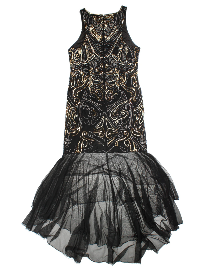 Y2K Sequin Drop Hem Maxi Dress (Size M)