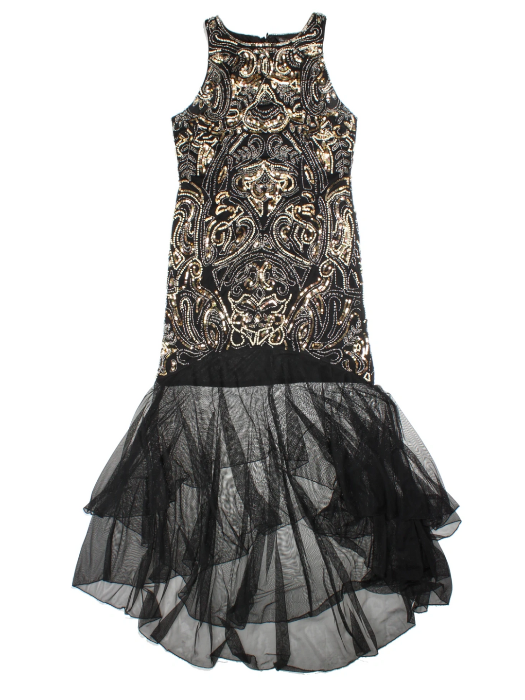 Y2K Sequin Drop Hem Maxi Dress (Size M)