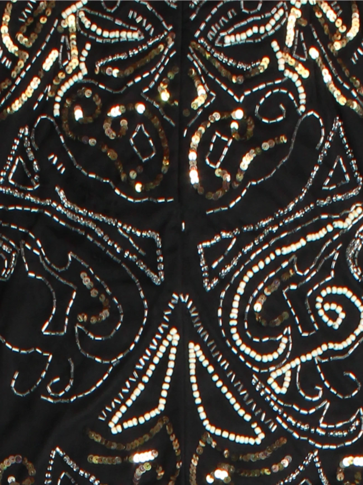 Y2K Sequin Drop Hem Maxi Dress (Size M)