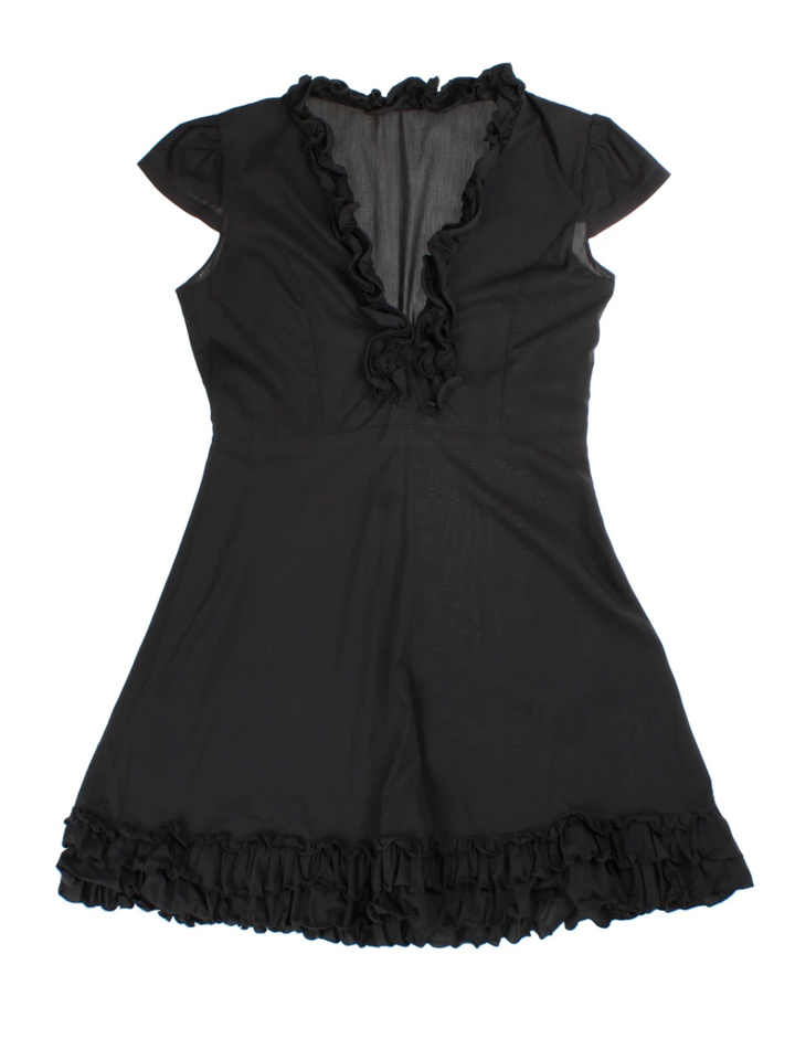 Y2K Ruffle Mini Dress (Size M)