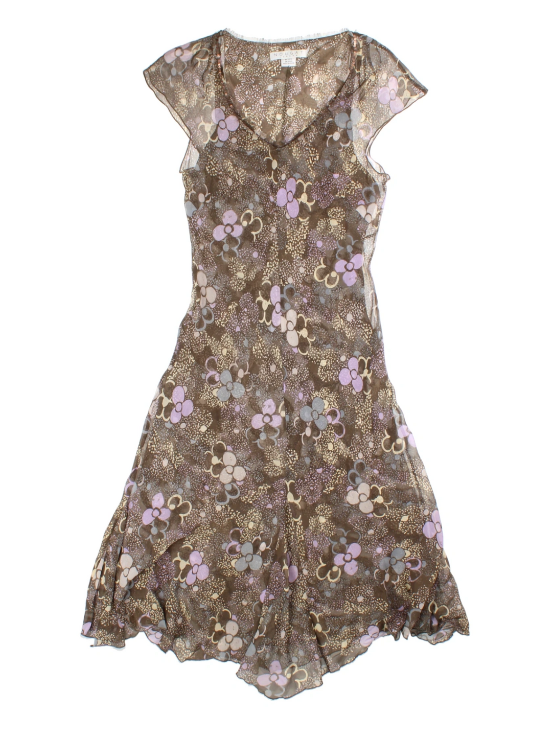 Y2K Floral Sheer Midi Dress (Size M)