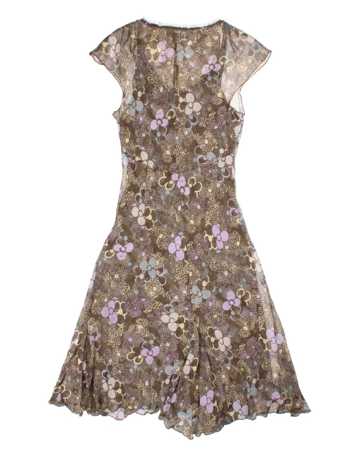Y2K Floral Sheer Midi Dress (Size M)