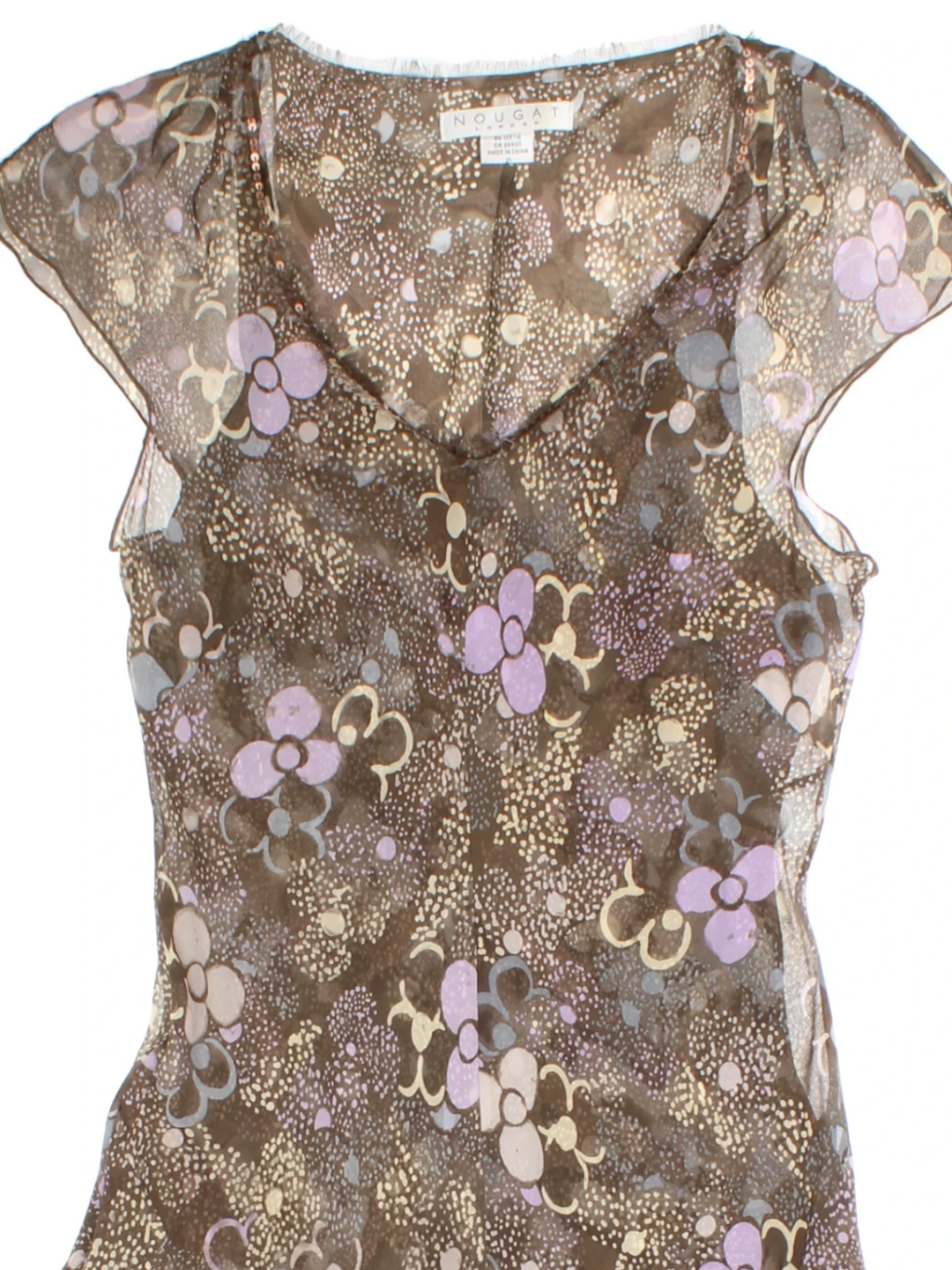 Y2K Floral Sheer Midi Dress (Size M)