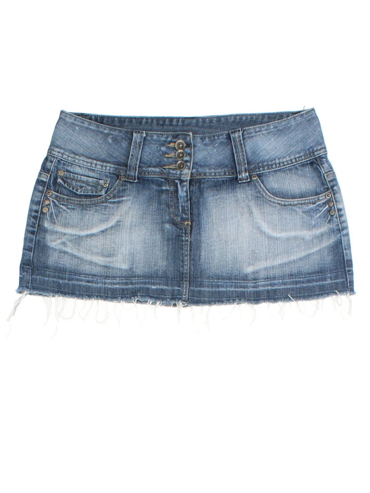 Y2K Denim Mini Skirt (Size M)