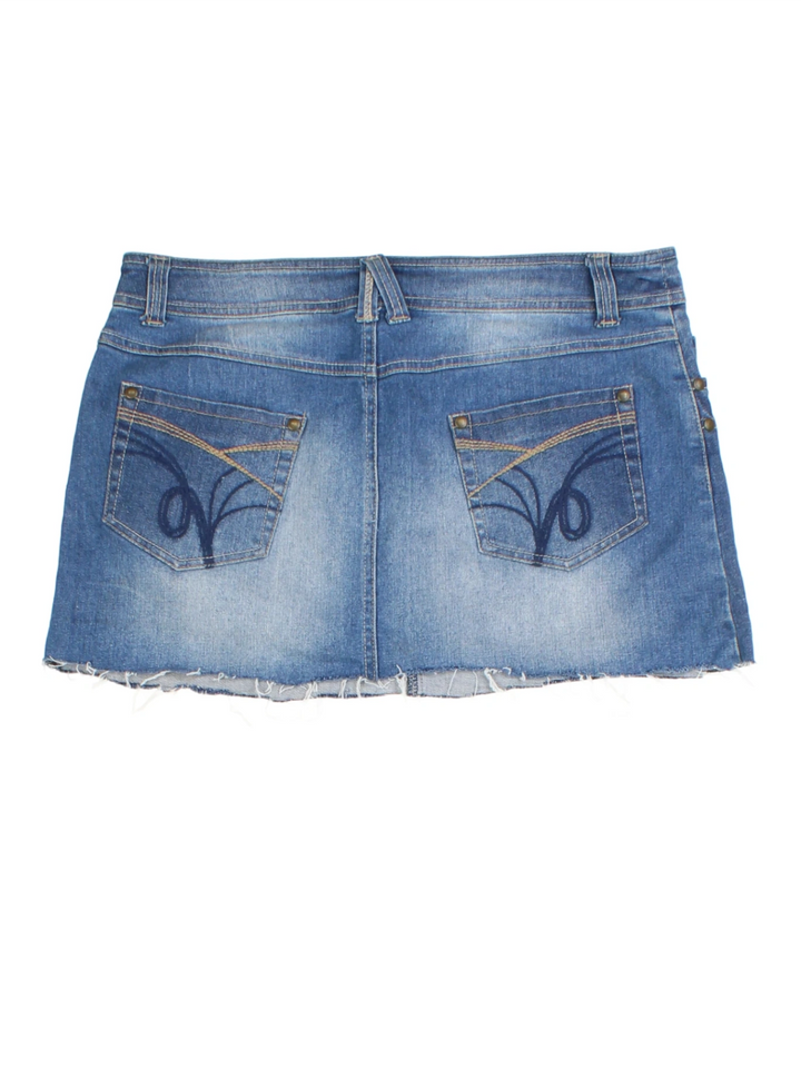 Y2K Denim Mini Skirt (Size M)