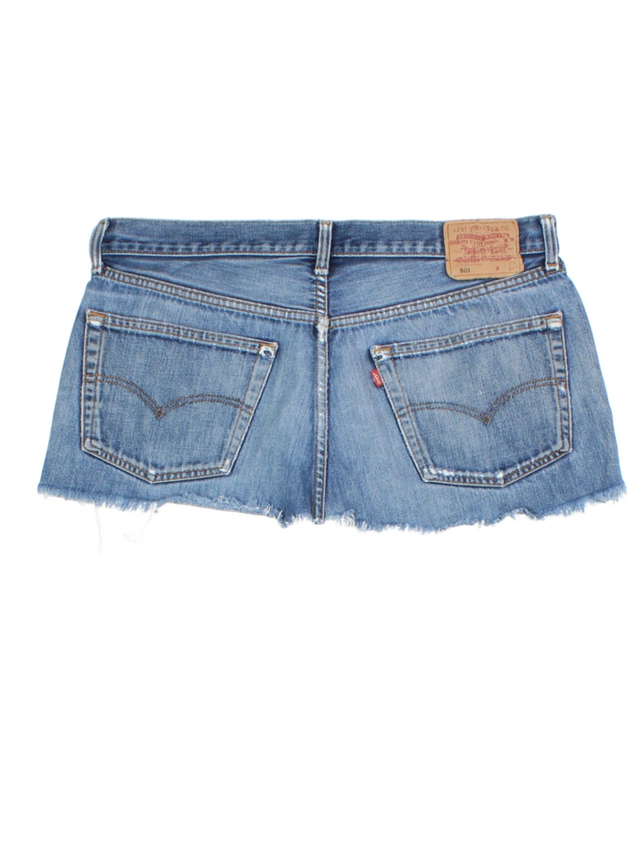 Levi Strauss Denim Frayed Mini Skirt (Size XL)