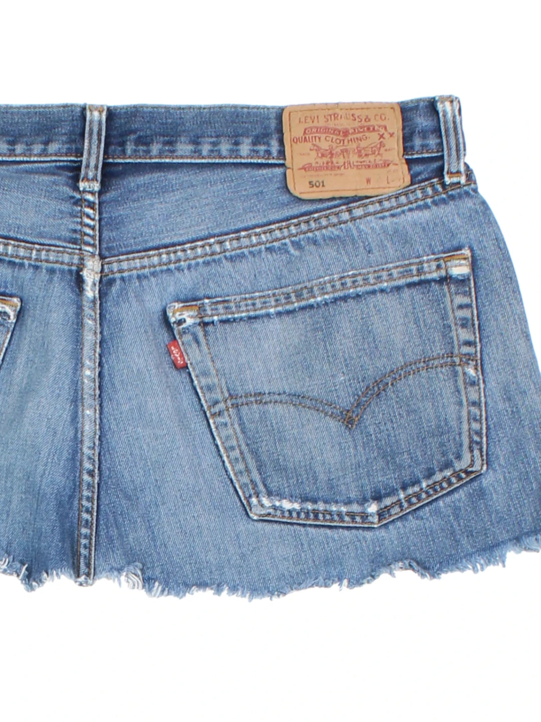 Levi Strauss Denim Frayed Mini Skirt (Size XL)