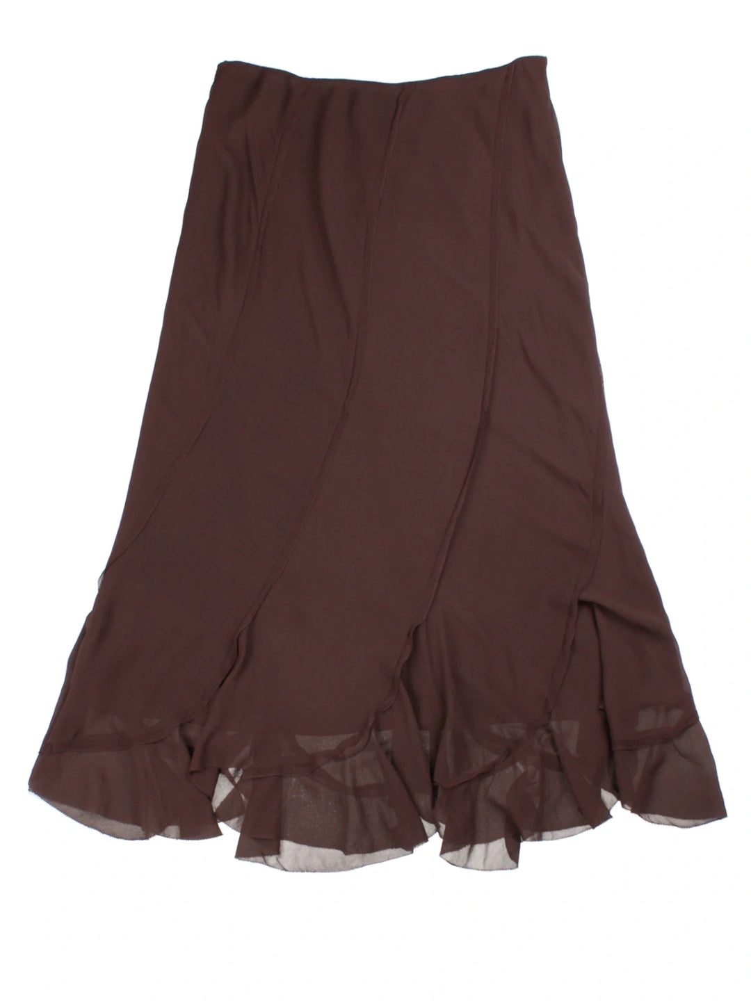 Y2K Layered Ruffle Hem Maxi Skirt (Size L)
