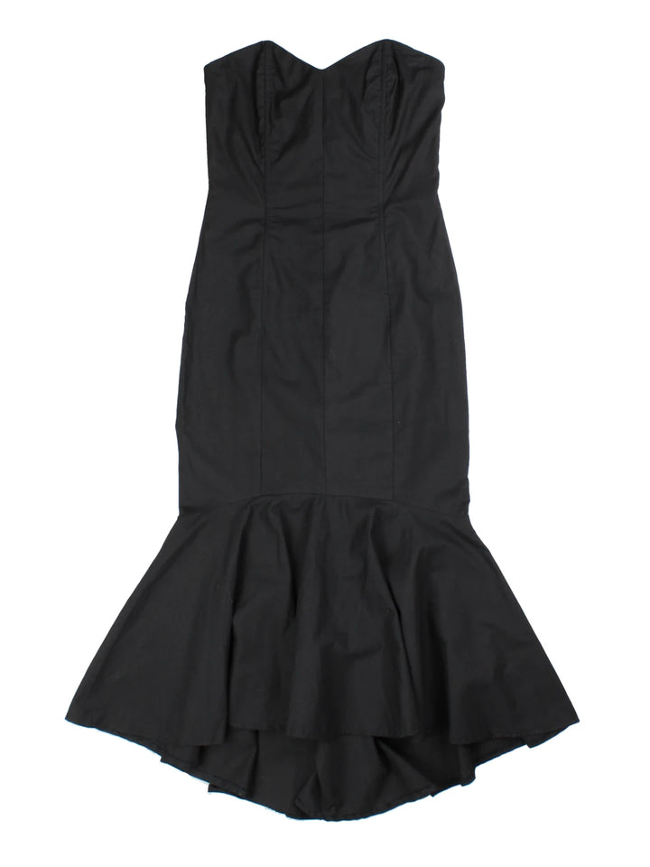 Y2K Strapless Mermaid Hem Midi Dress (Size XS)