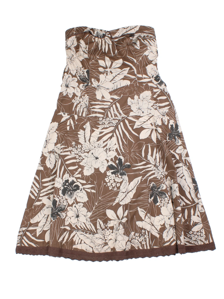 Y2K Jane Norman Hawaiian Floral Strapless Dress (Size S)