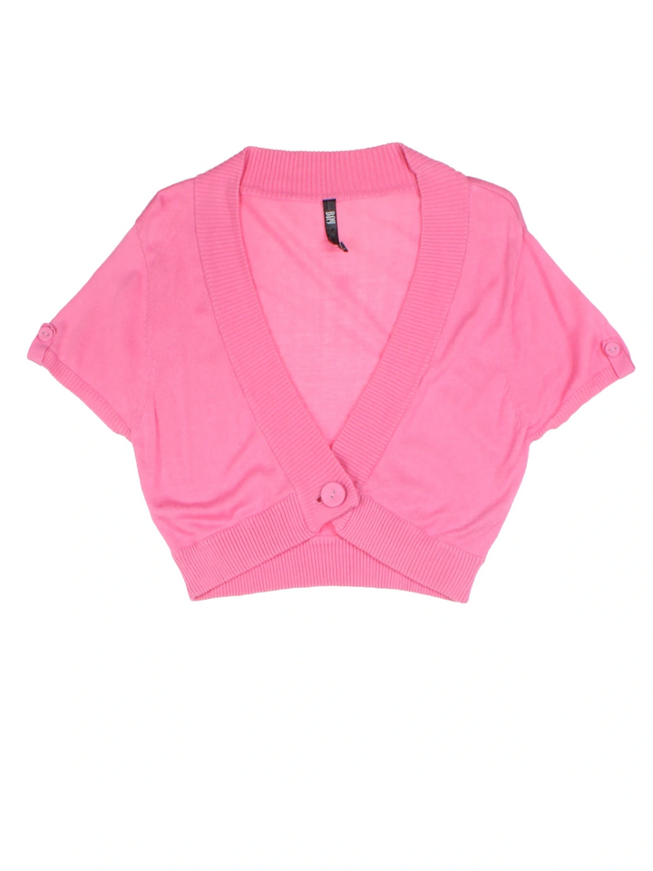 Y2K Cropped Knit Cardigan (Size M)