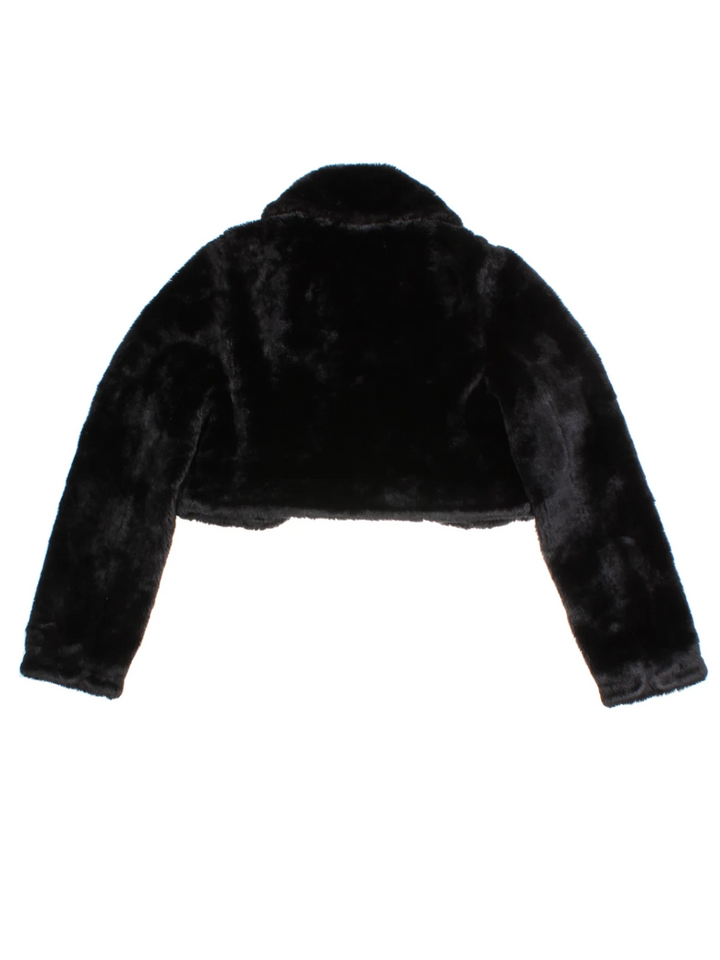 Y2K Jane Norman Cropped Faux Fur Jacket (Size XS)