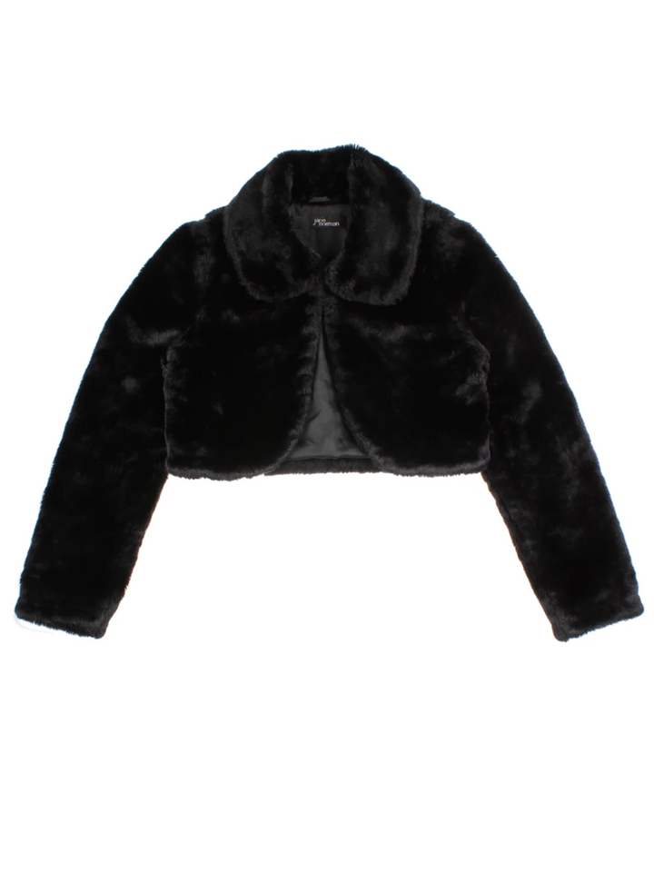 Y2K Jane Norman Cropped Faux Fur Jacket (Size XS)
