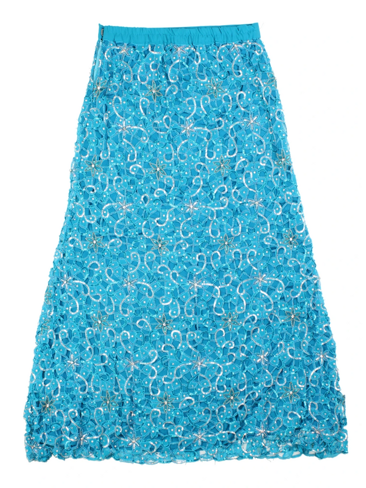 Beaded Lace Maxi Skirt (Size S)