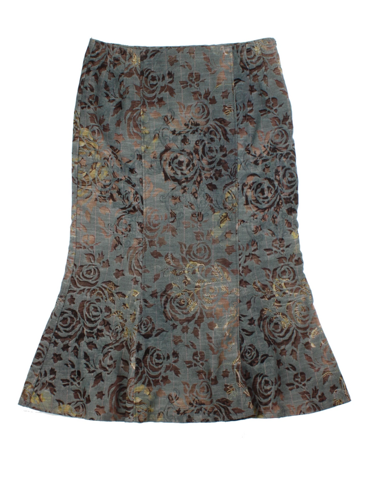 Y2K Floral Midi Skirt (Size XL)