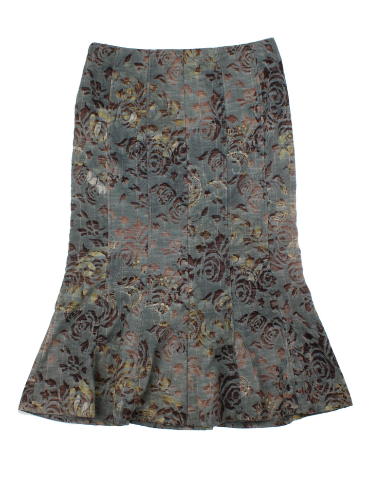 Y2K Floral Midi Skirt (Size XL)