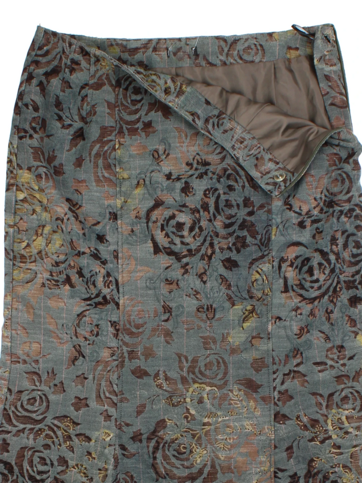 Y2K Floral Midi Skirt (Size XL)