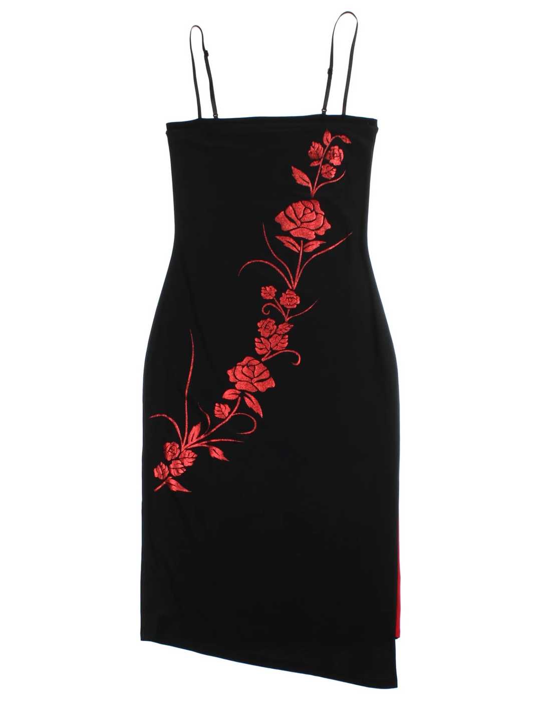 Y2K Floral Detail Midi Slip Dress (Size S)