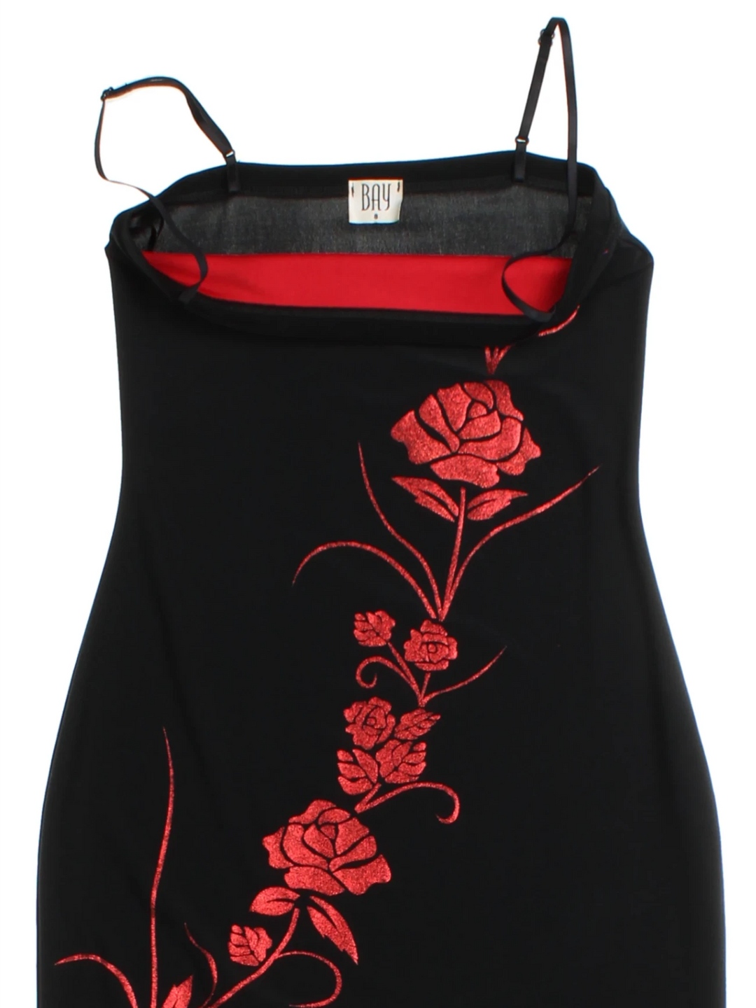 Y2K Floral Detail Midi Slip Dress (Size S)
