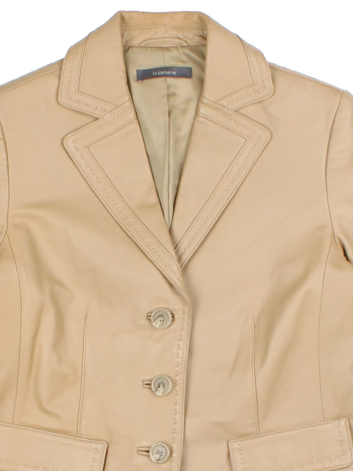 Y2K Liz Claiborne Leather Blazer (Size S)