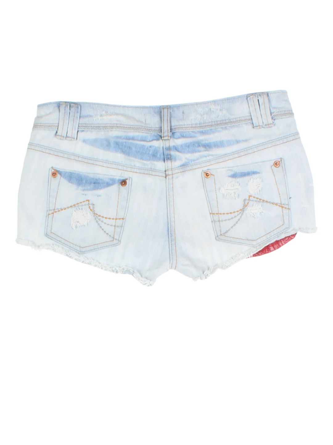 Y2K Bandana Detail Denim Shorts (Size XXS)