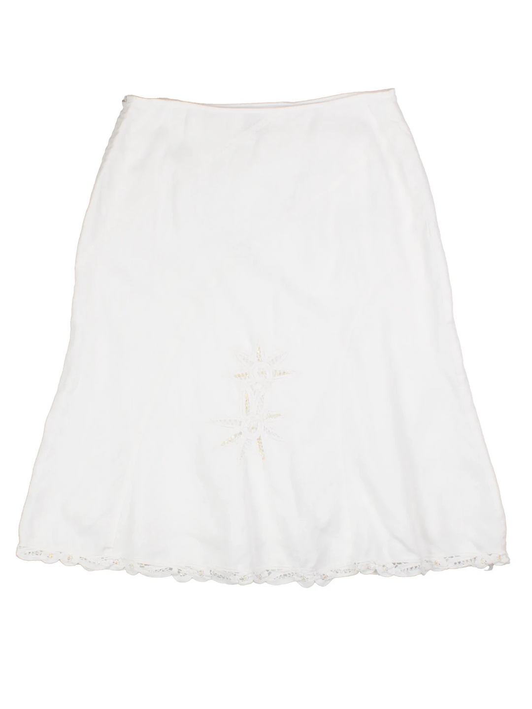 Y2K Lace Detail Midi Skirt (Size L)