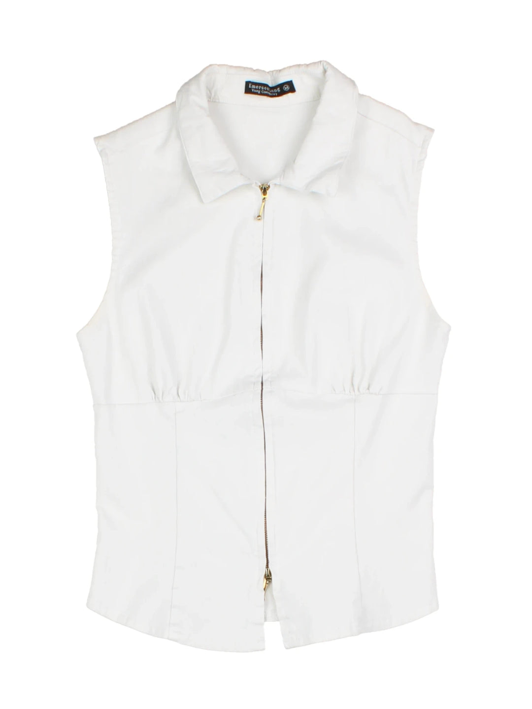 Y2K Mandarin Collar Zip Top (Size M)