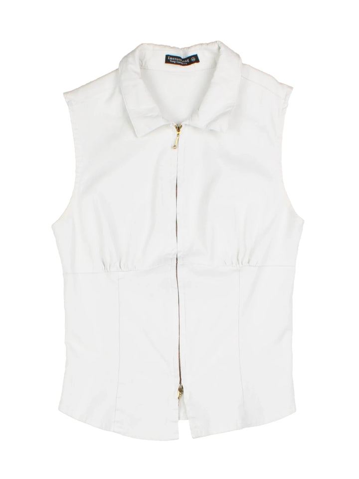 Y2K Mandarin Collar Zip Top (Size M)