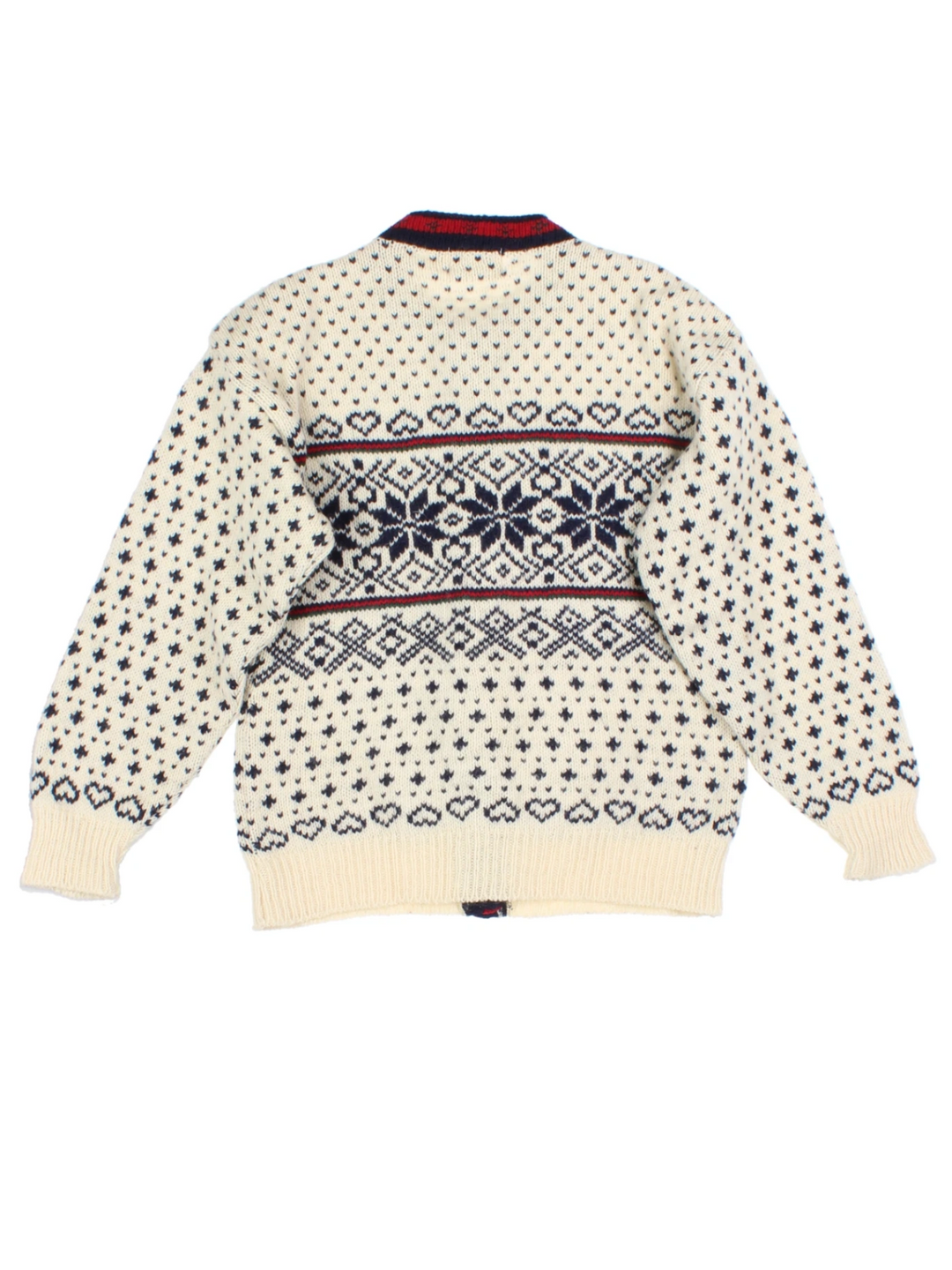 LL Bean Jacquard Wool Cardigan (Size S)