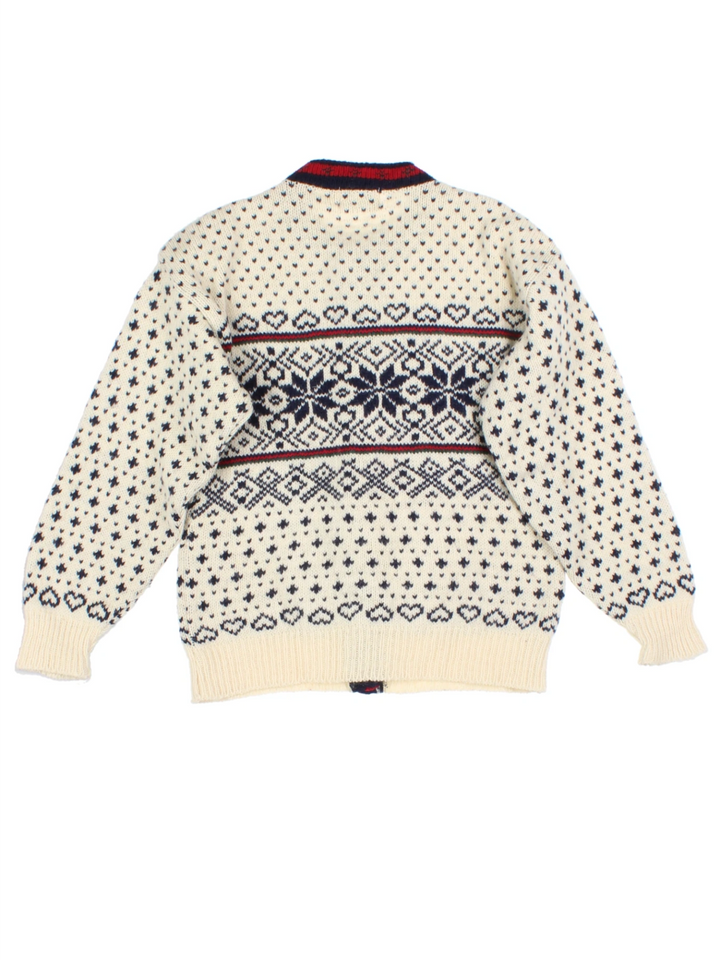 LL Bean Jacquard Wool Cardigan (Size S)