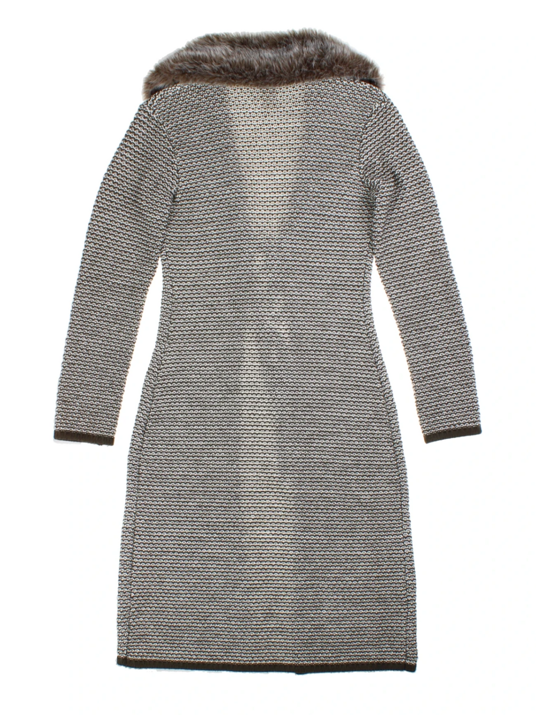 Y2K Morgan Faux Fur Collar Knit Cardigan (Size S)