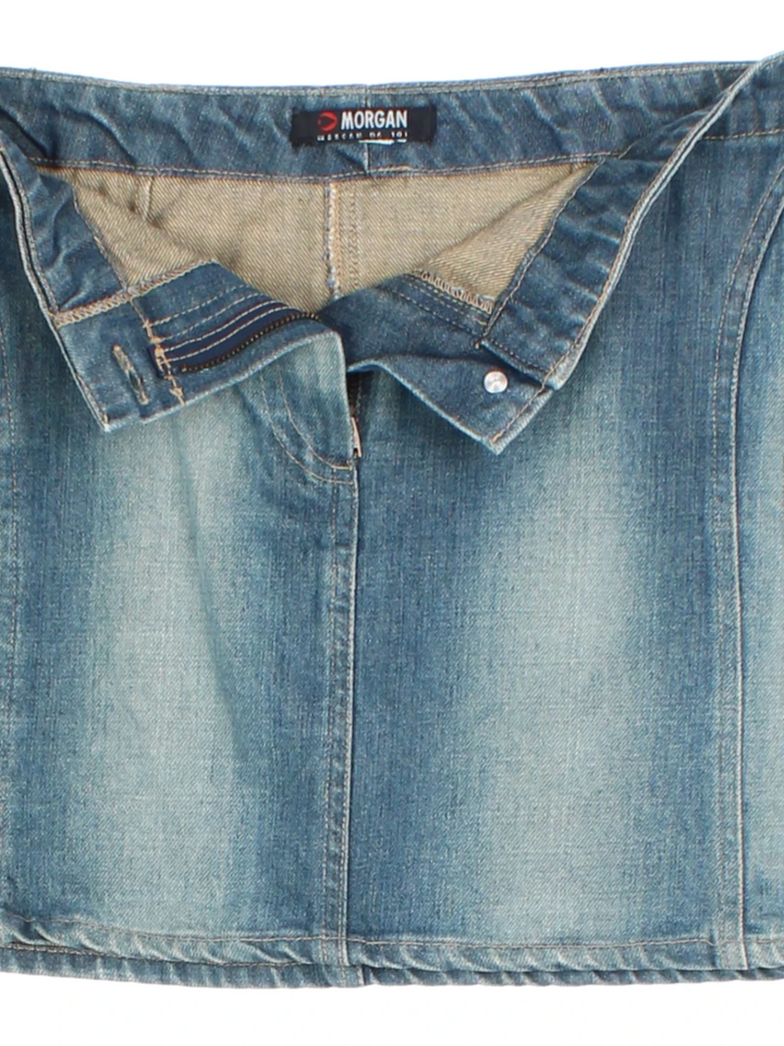Y2K Morgan Denim Mini Skirt (Size L)