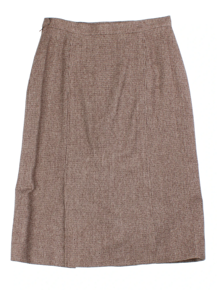 Aquascutum Check High Waisted Pencil Midi Skirt (Size M)