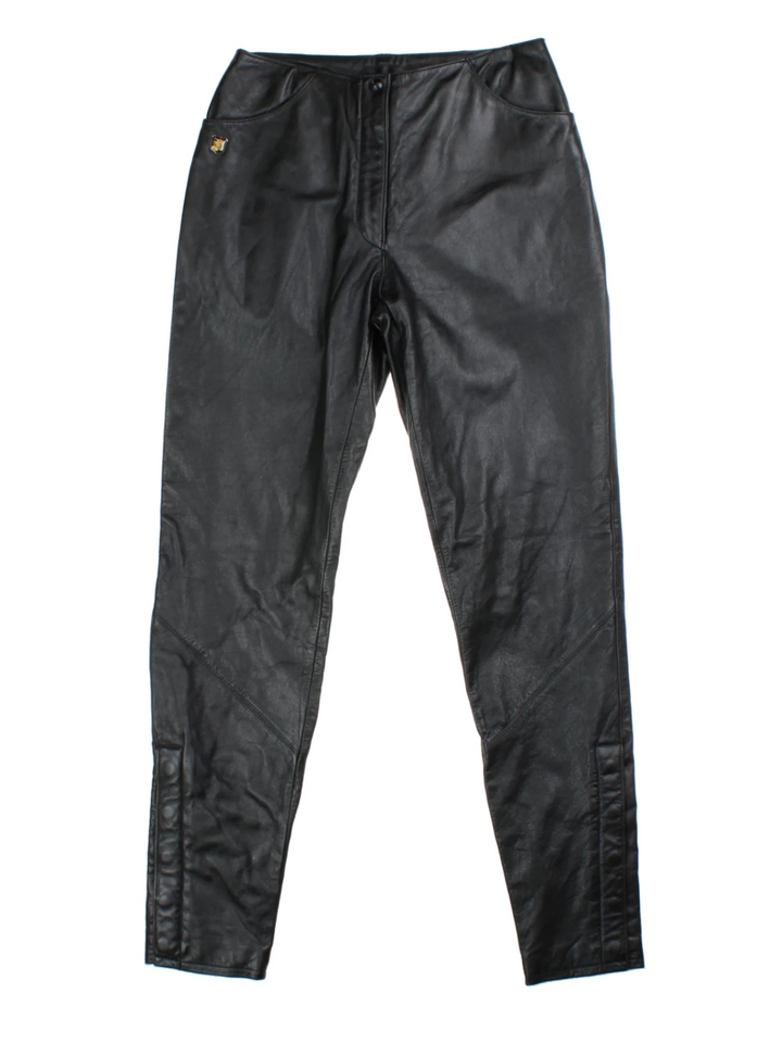 Harley-Davidson Leather Tapered Leg Trousers (Size XS)