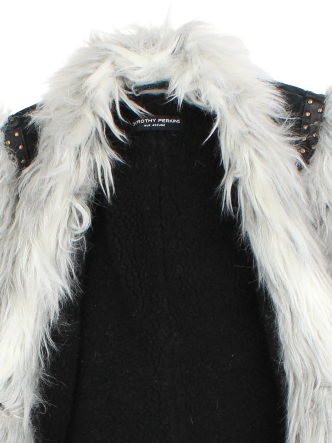 Y2K Suede Faux Fur Studded Gilet (Size M)