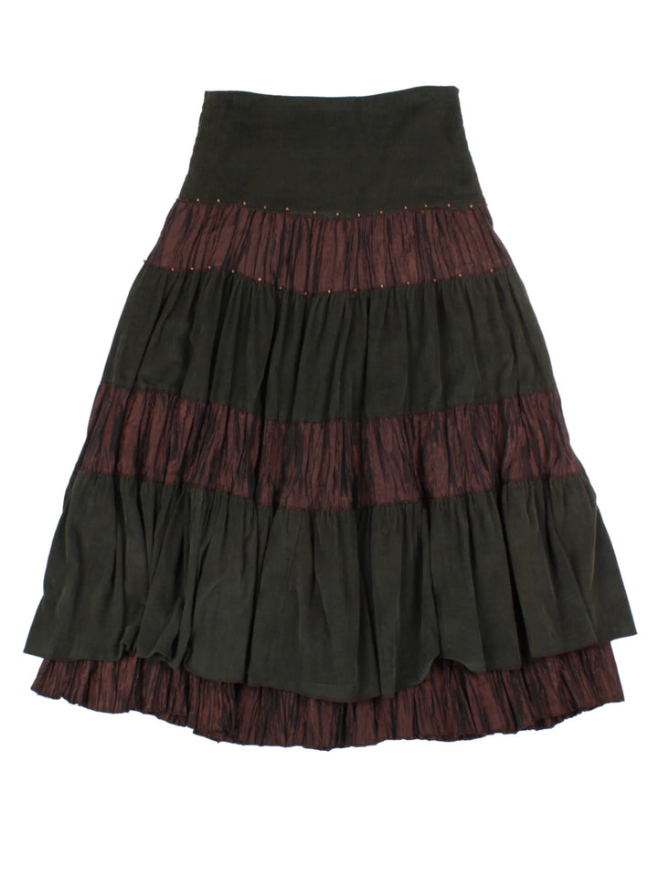 Y2K Black Layered Maxi Skirt (Size XS)