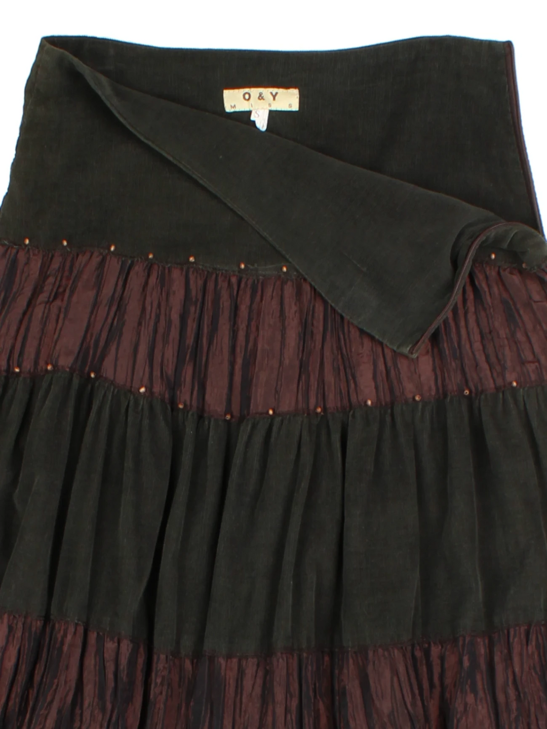 Y2K Black Layered Maxi Skirt (Size XS)