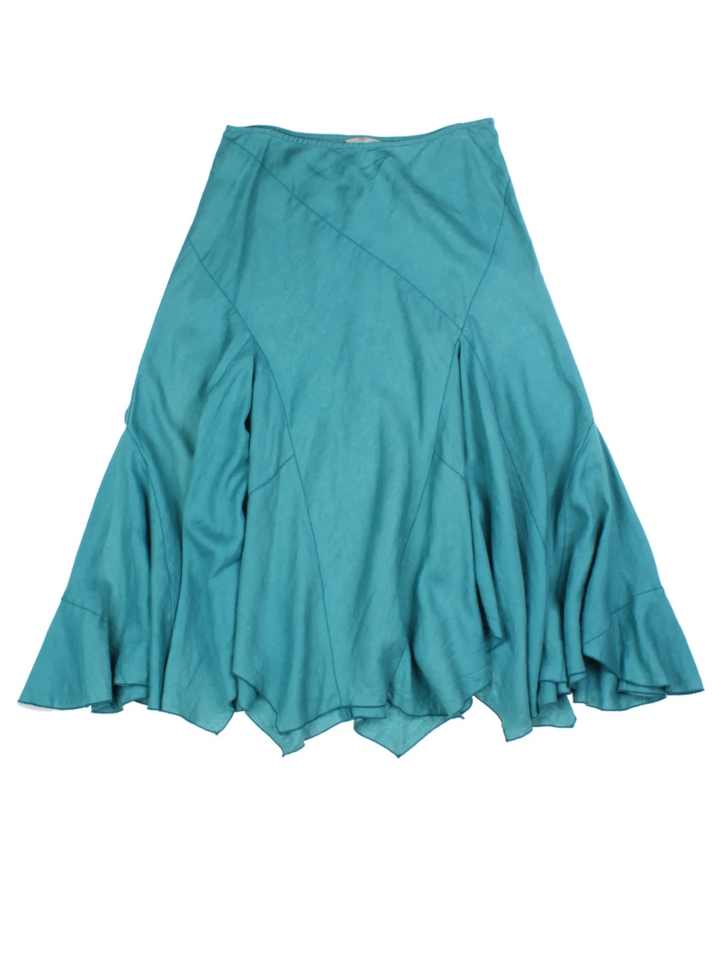 Y2K Teal Layered Midi Skirt (Size M)