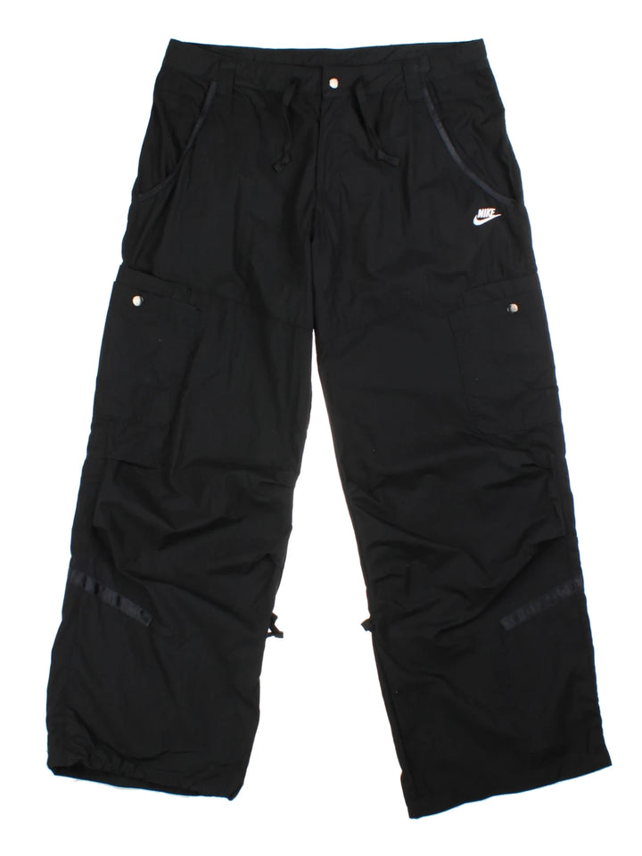 00's Nike Black Logo Cargo Trousers (Size XXL)
