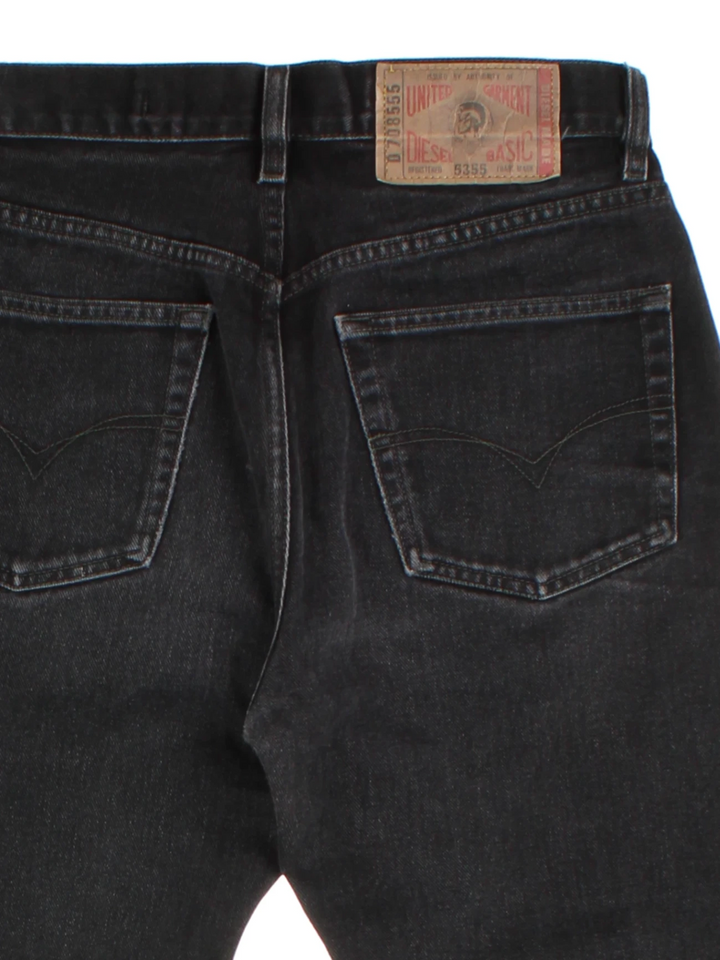 Diesel Black Denim Straight Leg Jeans (Size M)